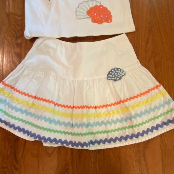 Gymboree 2 pc set - white t-shrt and skort - Size 7 - Picture 3 of 6